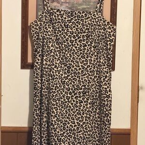 Abercrombie & Fitch Leopard Print Slip Dress - Beige & Black